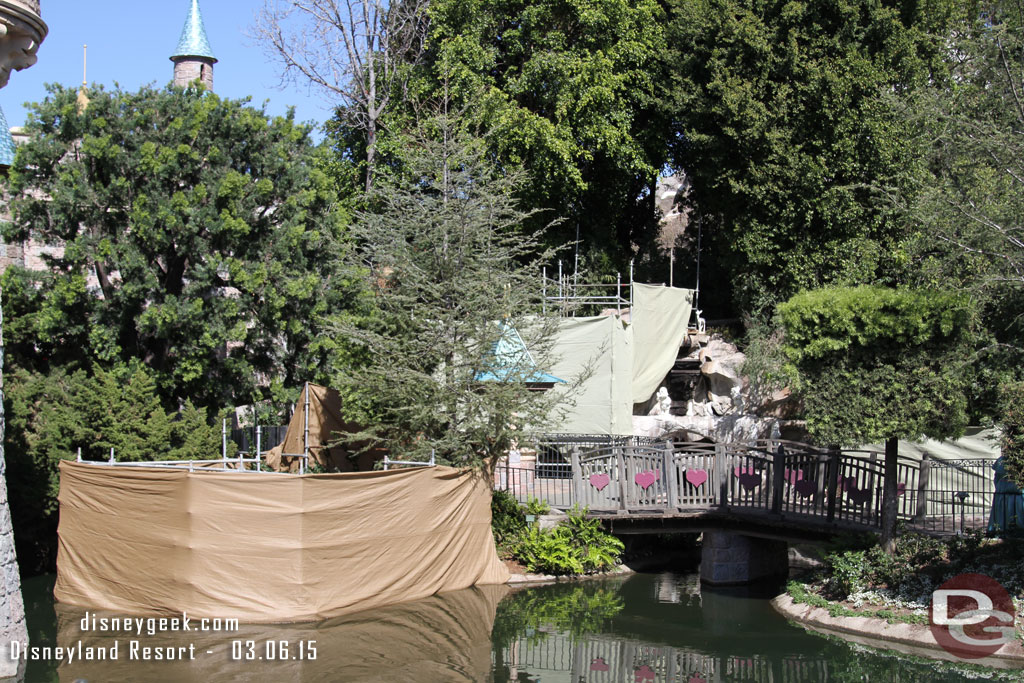 Scaffolding still up in the grotto area.