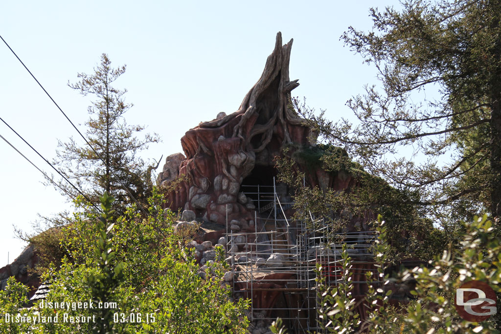 Splash Mountain is still closed and has scaffolding over the drop this week.