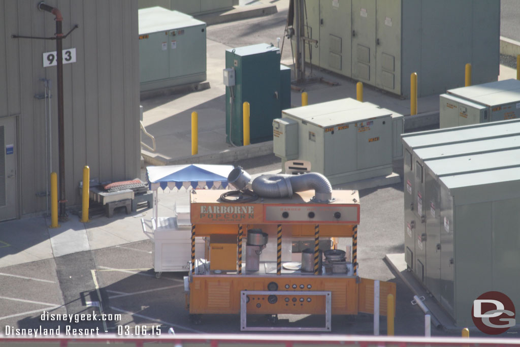 The Condor Flats popcorn cart is backstage waiting to be redone.