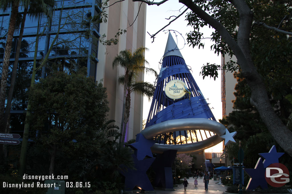 For you WDW Hat Fans you can always venture out West and see the smaller (but still large) hat at the Disneyland Hotel.