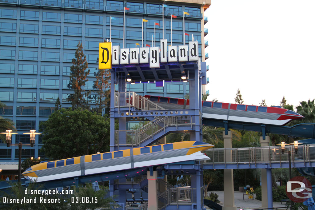 The Monorail slide refurbishment is complete.  Monorail blue is gone, it is now yellow.  So we have Red and Yellow (I commented in my tweet on this that there must be a USC fan at Imagineering!)