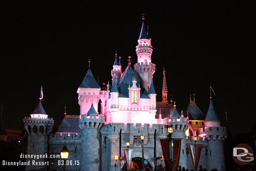 Sleeping Beauty Castle this evening.