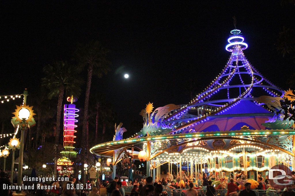 A full moon over Paradise Pier