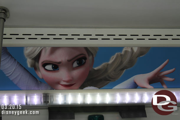 Frozen Fun ads inside the buses