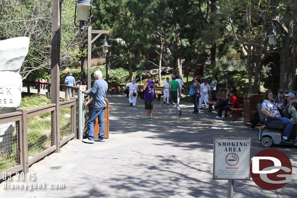 The smoking area seemed busier than usual.