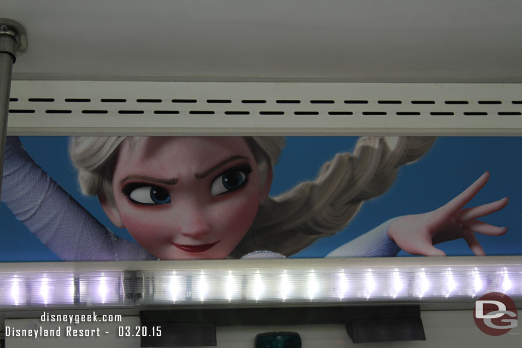 Frozen Fun ads inside the buses