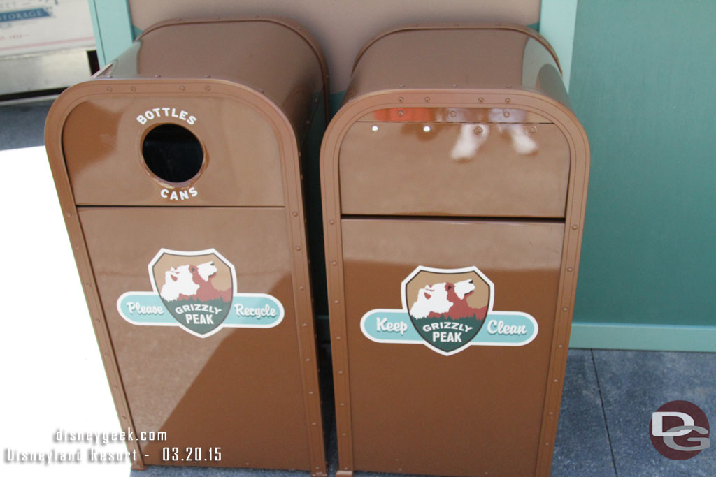 New trash can logos in the area.