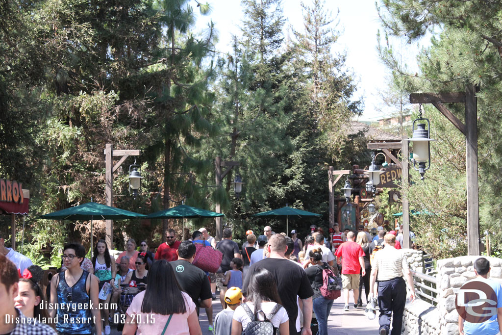 The park felt fairly crowded even though wait times were moderate.