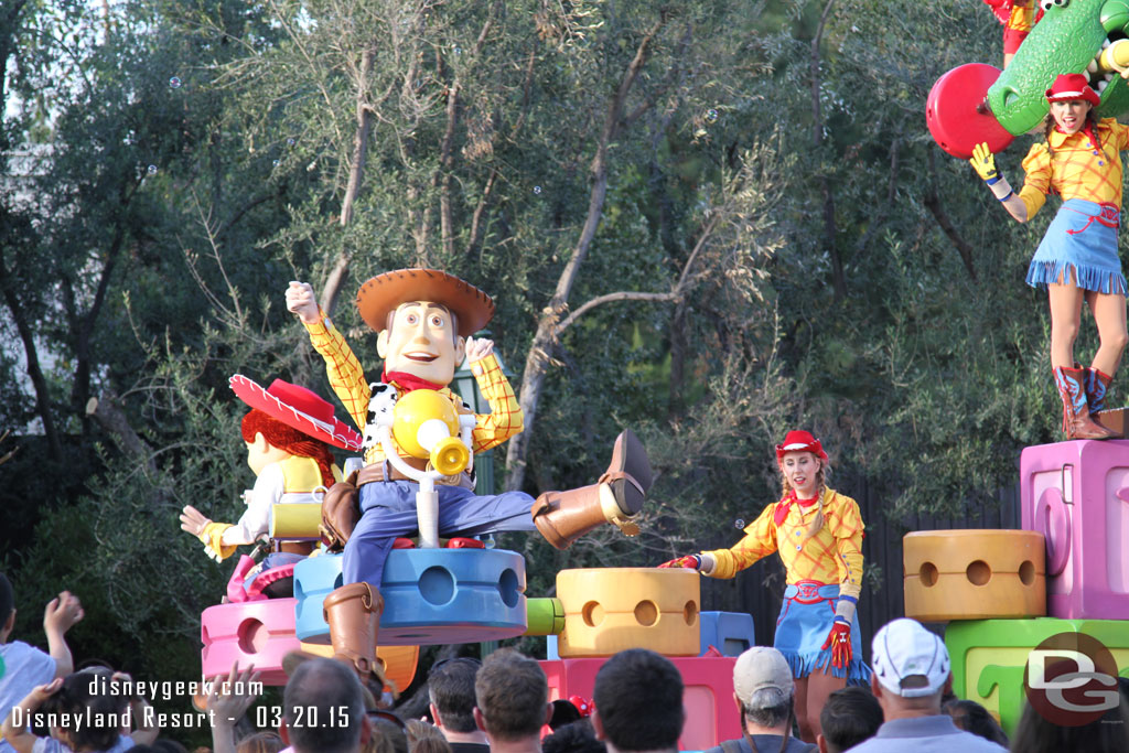 Left a little too early and ran into the Pixar Play Parade.