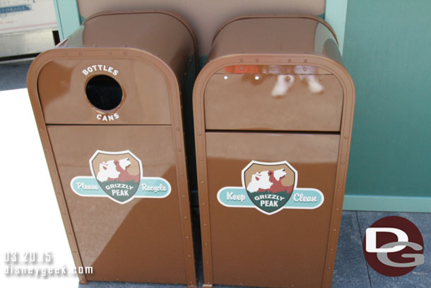 New trashcan logos in the area.