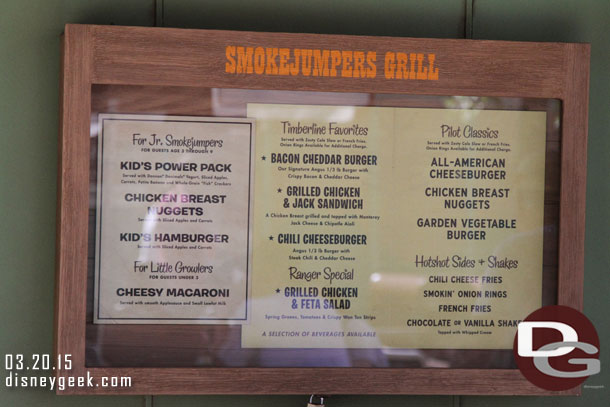 A menu preview posted outside.