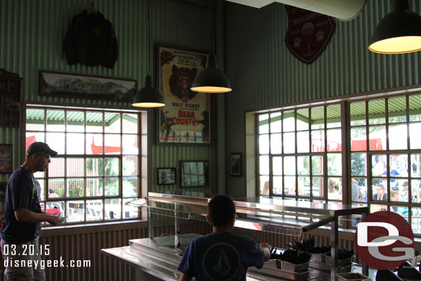 The condiment bars remain, but they look more traditional now (the flight test props/overlay are gone)