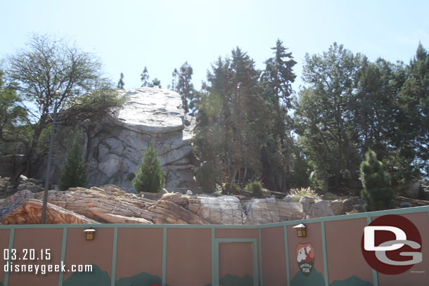 Across from the entrance work continues to transform the desert to the forest.  New trees are going in and the rockwork is being modified.