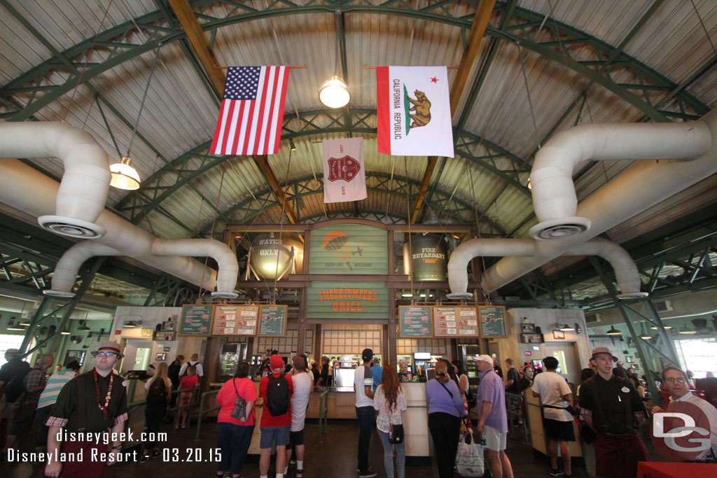 A wide shot from the entrance.  Notice the new cast member costumes on either side in this shot.