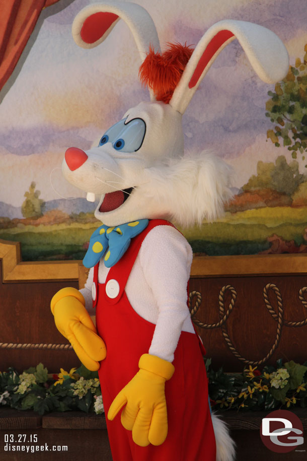 Roger Rabbit greeting guests.