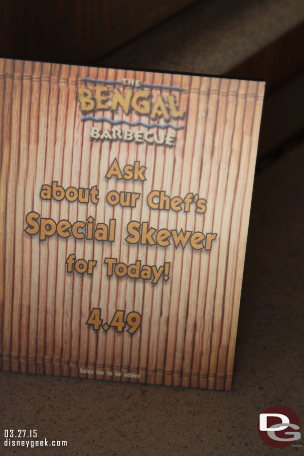 They have added a chef special.