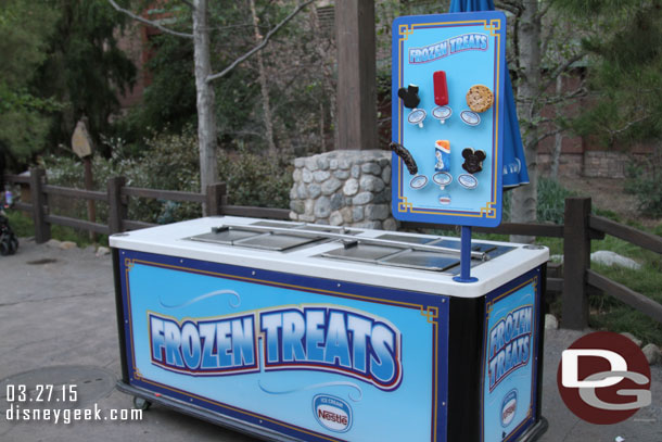 The current assortment of Frozen Treats at carts around the park.