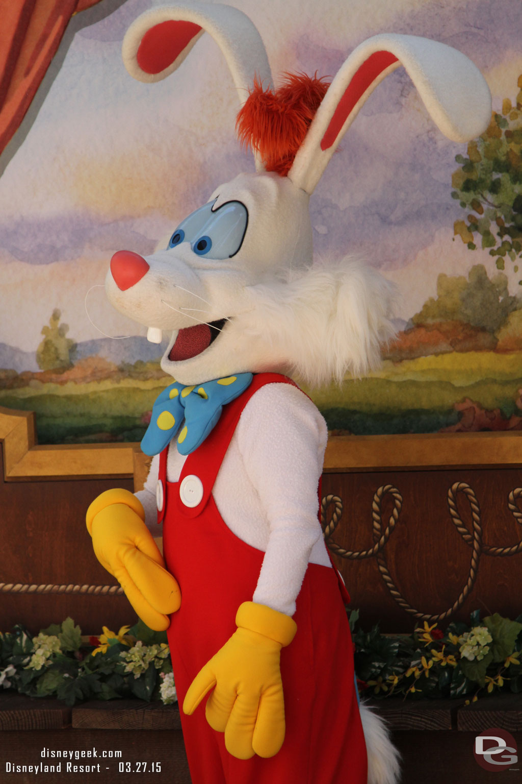 Roger Rabbit greeting guests.