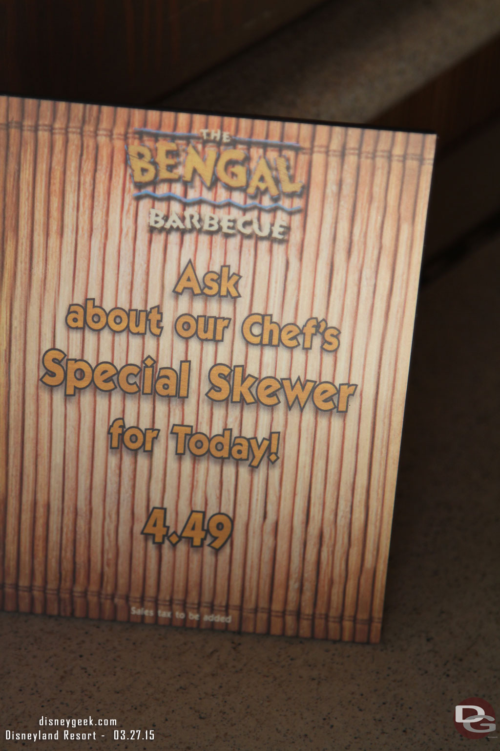 They have added a chef special.