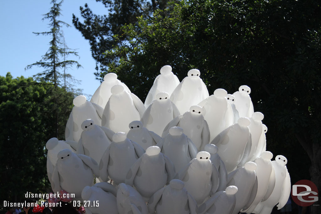 Baymax balloons are still around.  Surprised the characters did not return for the home video release at least.