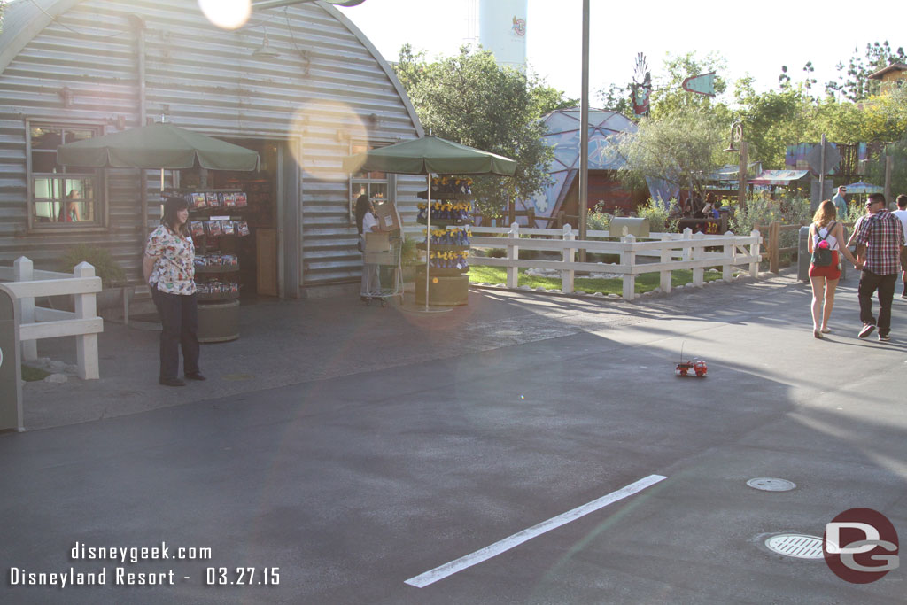 A Cast Member driving Red around.. kids really enjoyed this they could not figure out how he was being controlled.