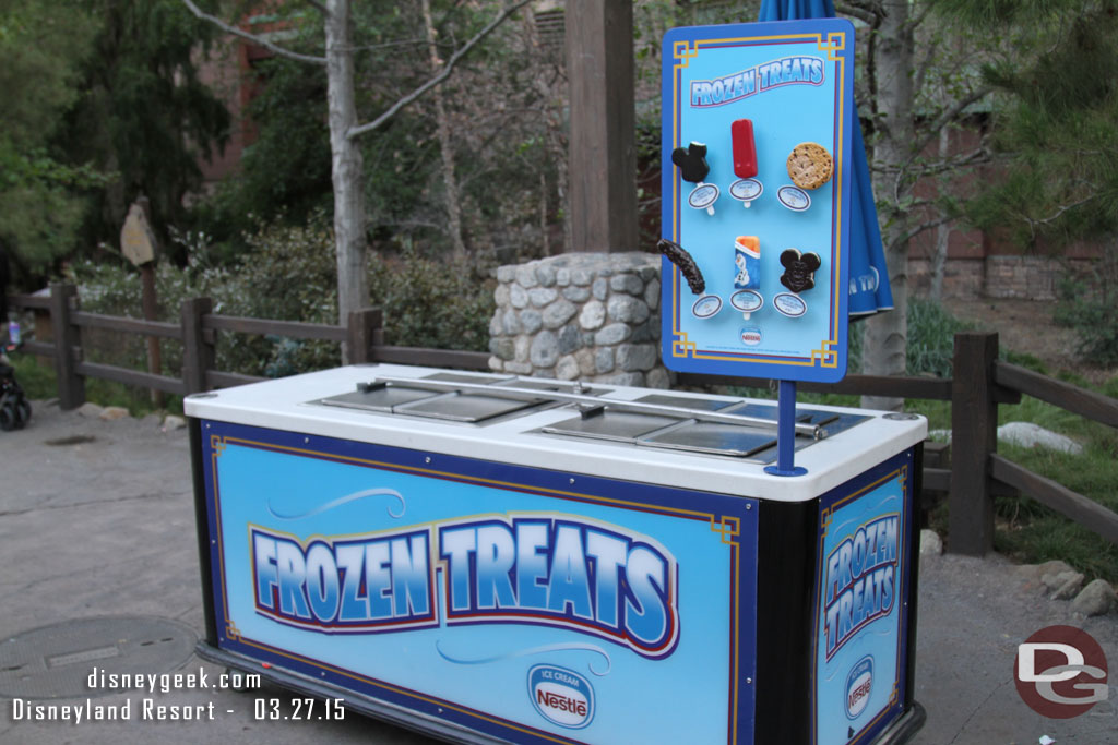 The current assortment of Frozen Treats at carts around the park.