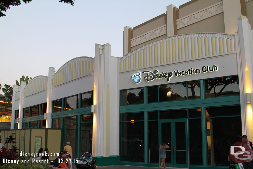 The sign I mentioned early for the new DVC store.