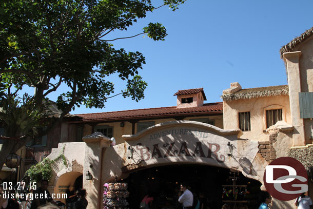 Daisy is above the Adventureland Bazaar