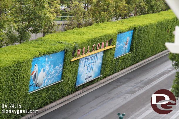 Frozen Fun is still advertised at the Mickey and Friends tram stop.