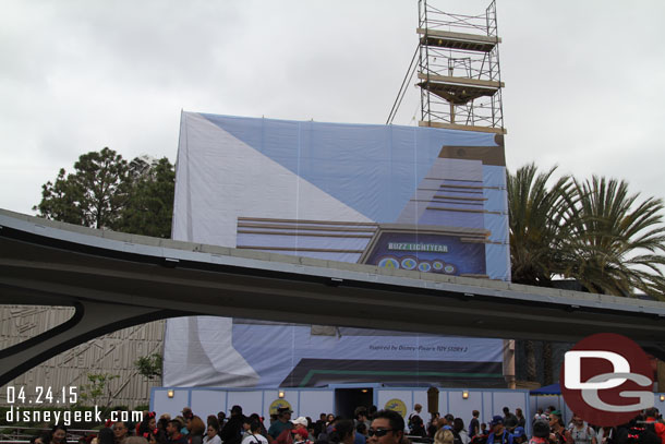 In Tomorrowland the facade for Buzz Lightyear Astro Blasters is under wraps.  The attraction remains open.