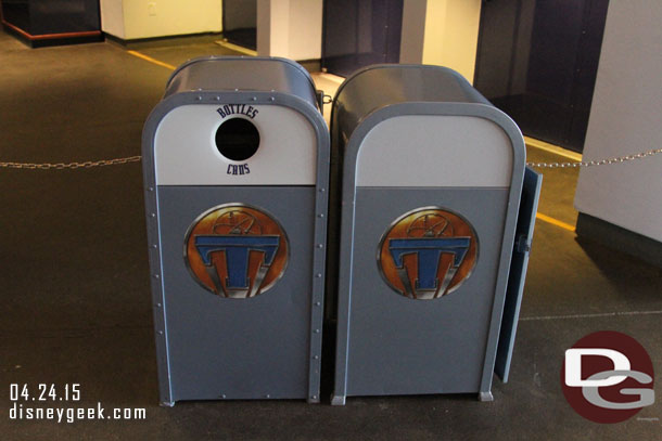 Another look at trashcans with the movie logo on them.