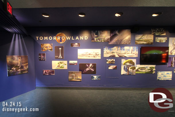 The one wall features concept art from the film and videos talking about the movie.