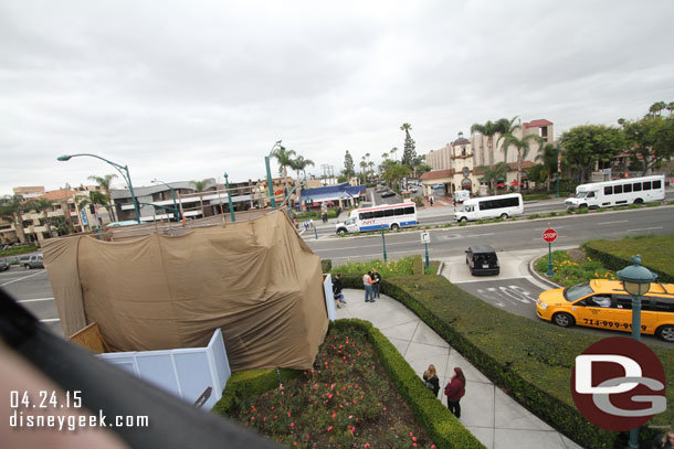 The entrance sign on Harbor Blvd is underwraps and being repainted.