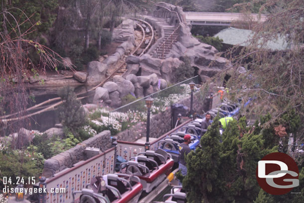 A crew working in the Matterhorn load/unload area.