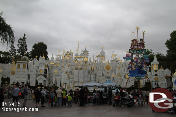 Most of the Small World facade work is complete.  Even in the gloomy weather 