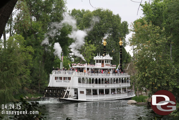 The Mark Twain rounding the bend on the Rivers of America