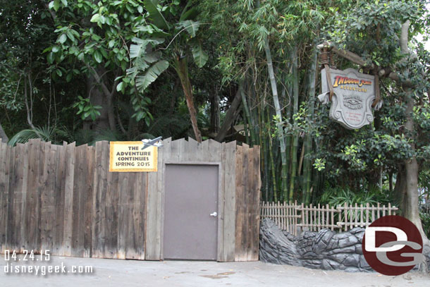 Indiana Jones is current closed for renovation.