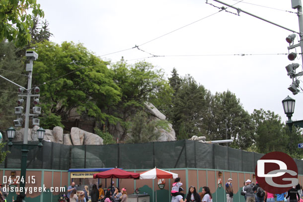 Work continues on the rock work at the entrance to the Grizzly Peak Airfield area.