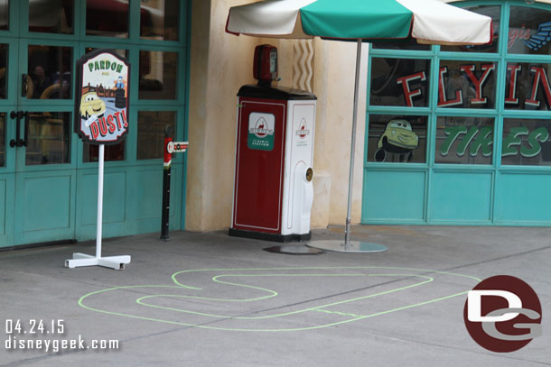 A small track set up out front.  Kids were running around it at one point.. think it was set up for remote controlled cars.