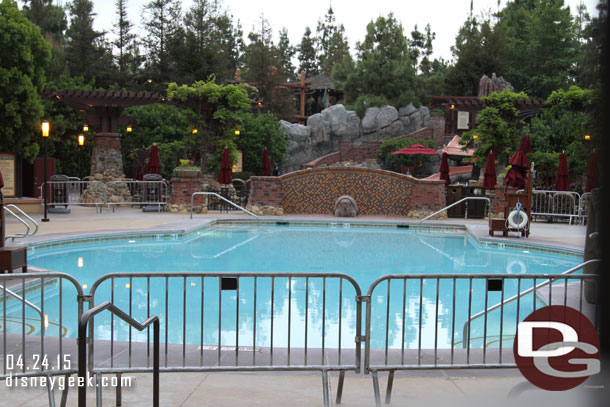 At the Grand Californian the one pool that was closed looks about ready to reopen.