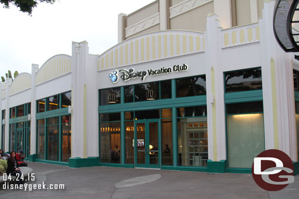 A wider shot of the  new Vacation Club store