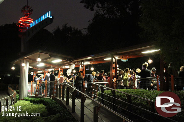 Hmm.. a long wait at the Tomorrowland train station