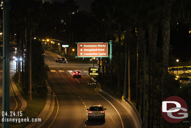 No traffic on Disneyland Drive tonight.