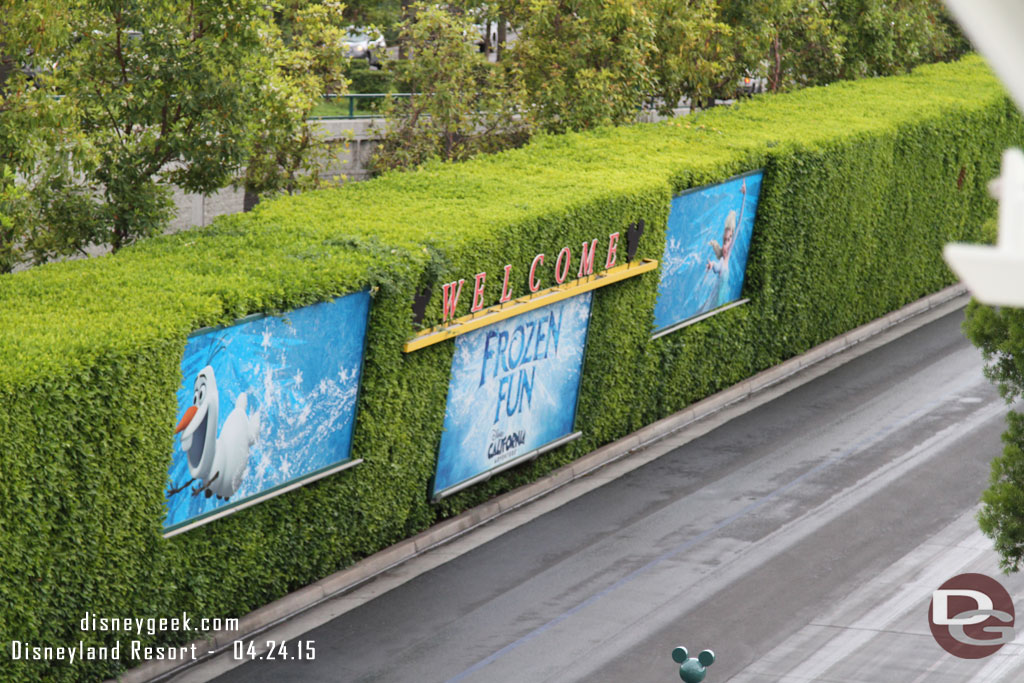 Frozen Fun is still advertised at the Mickey and Friends tram stop.