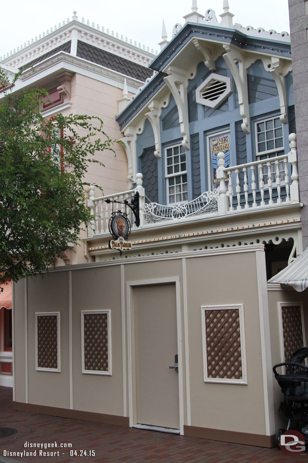 The porch area is behind walls for some work.