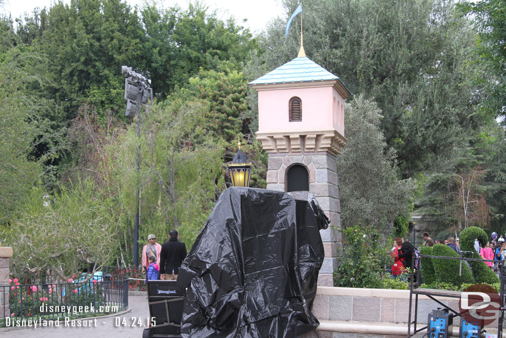 There was some equipment for filming out in front of the Castle.