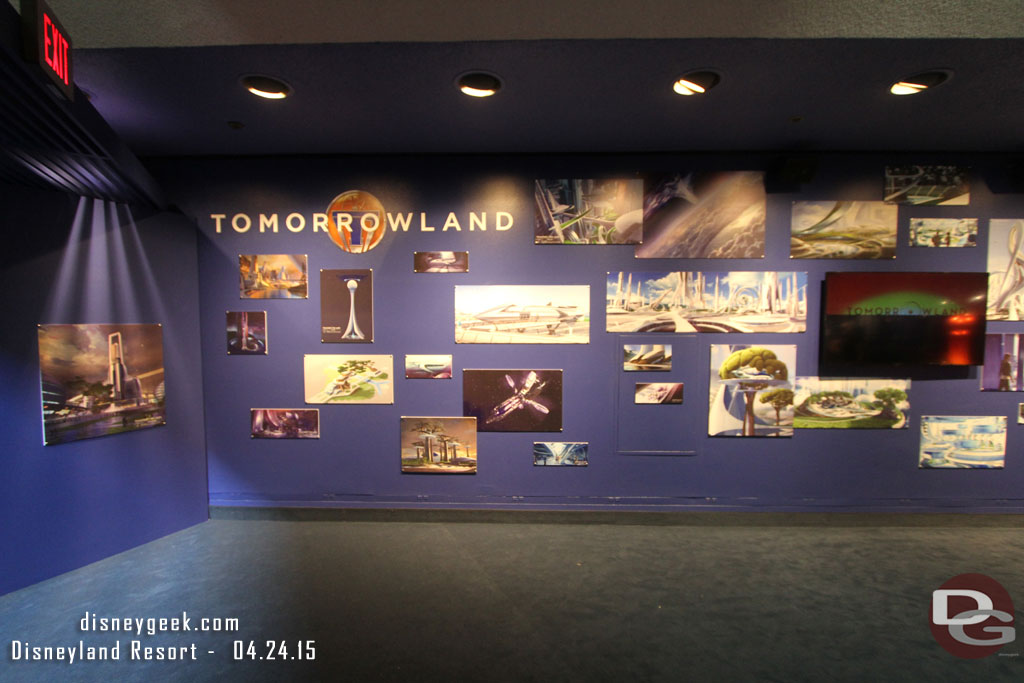 The one wall features concept art from the film and videos talking about the movie.