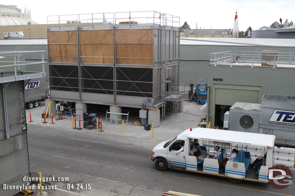 A new cooling tower has been installed backstage in Tomorrowland replacing the several older ones.