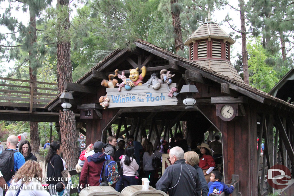 A 20 minute posted wait for Winnie the Pooh this afternoon.