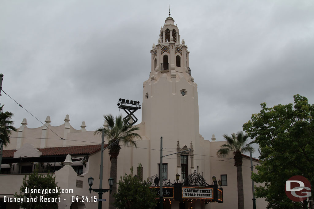 No signs of 60th decorations on the Carthay yet.